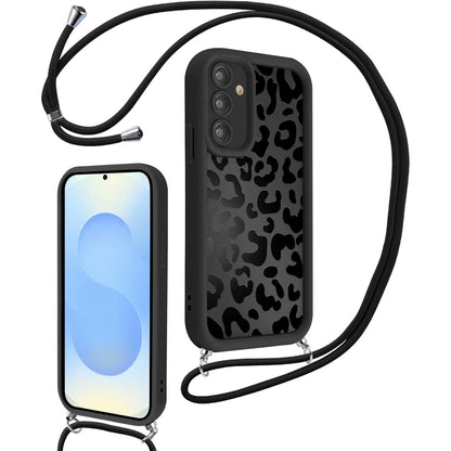 190147 - XYLOTA Mbrojtëse Silikoni për Samsung Galaxy S25 5G, me Dizajn Estetik dhe Varëse Çelësash me Kordon Zinxhiri Leopard, E përshtatshme për Vajza