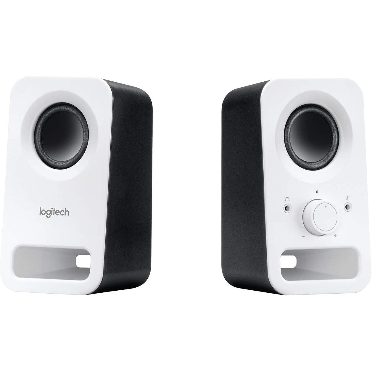 276751 - Logitech Altoparlant për PC Z150, Zë Stereo, 2 Altoparlantë, Fuqi Maksimale 6 Vat, Hyrje 3.5 mm, Kontrollues Altoparlanti i Djathtë, Prizë Kufjesh, Prizë për Mbretërinë e Bashkuar, PC/TV/Telefon Celular, E Bardhë