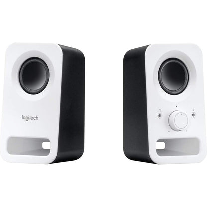 276751 - Logitech Altoparlant për PC Z150, Zë Stereo, 2 Altoparlantë, Fuqi Maksimale 6 Vat, Hyrje 3.5 mm, Kontrollues Altoparlanti i Djathtë, Prizë Kufjesh, Prizë për Mbretërinë e Bashkuar, PC/TV/Telefon Celular, E Bardhë