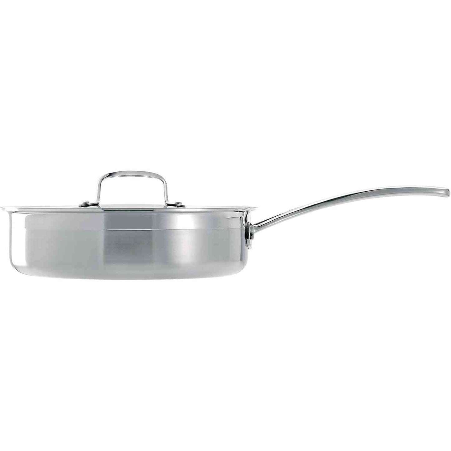 187010 - TIGAN LE CREUSET me Kapak, Çelik Inox me 3 Shtresa, 24 cm, Ngjyra Argjend, Modeli 96202124001000