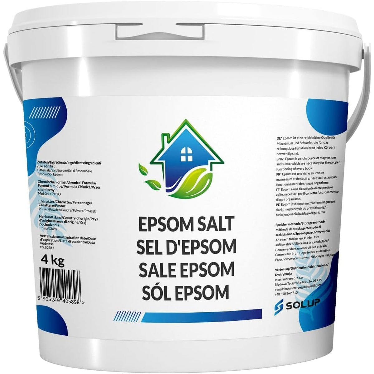 297158 - SOLUP Kripë Epsom 4 kg, Sulfat Magnezi, Kripë Epsom Banjë për Këmbë