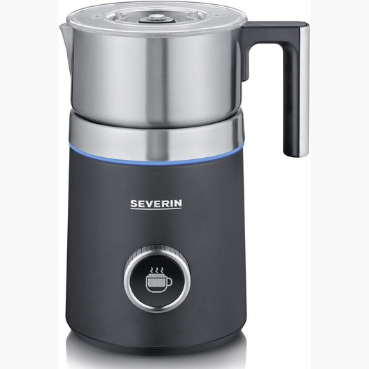 292144 - SEVERIN Shkumëzues Qumështi SPUMA 700 Plus, Induksion, 13 Programe, Ekran OLED, Unazë Drite LED, Pastrim i Lehtë, Grykë Barista, Çelik Inoks i Lëmuar, i Zi, SM 3587