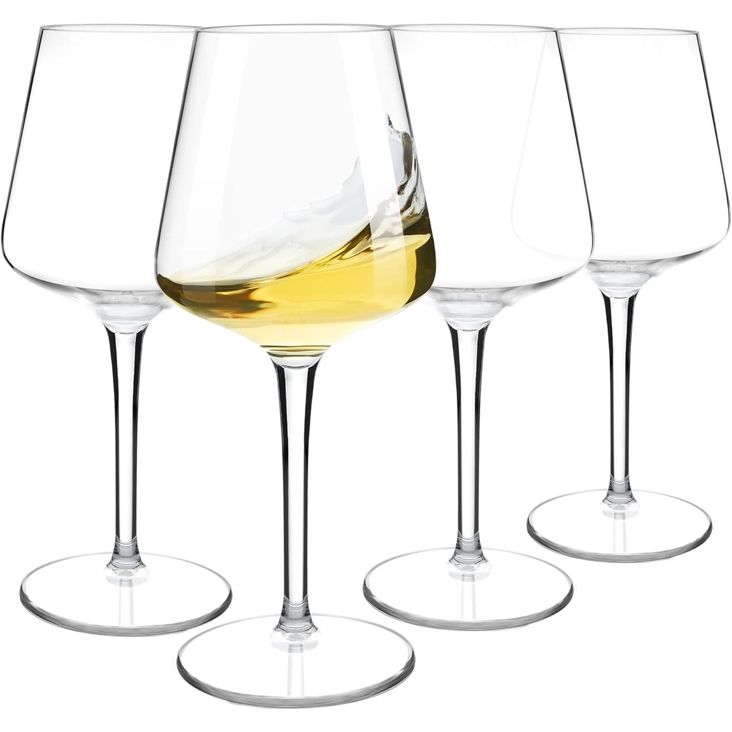 96603 - HAHASHOW Gotë Plastike për Verë të Bardhë Tritan, Set prej 4 Gotash për Verë të Kuqe, Kapacitet 445 ml, e Përshtatshme për Lavastovilje, për Festa në Kamping