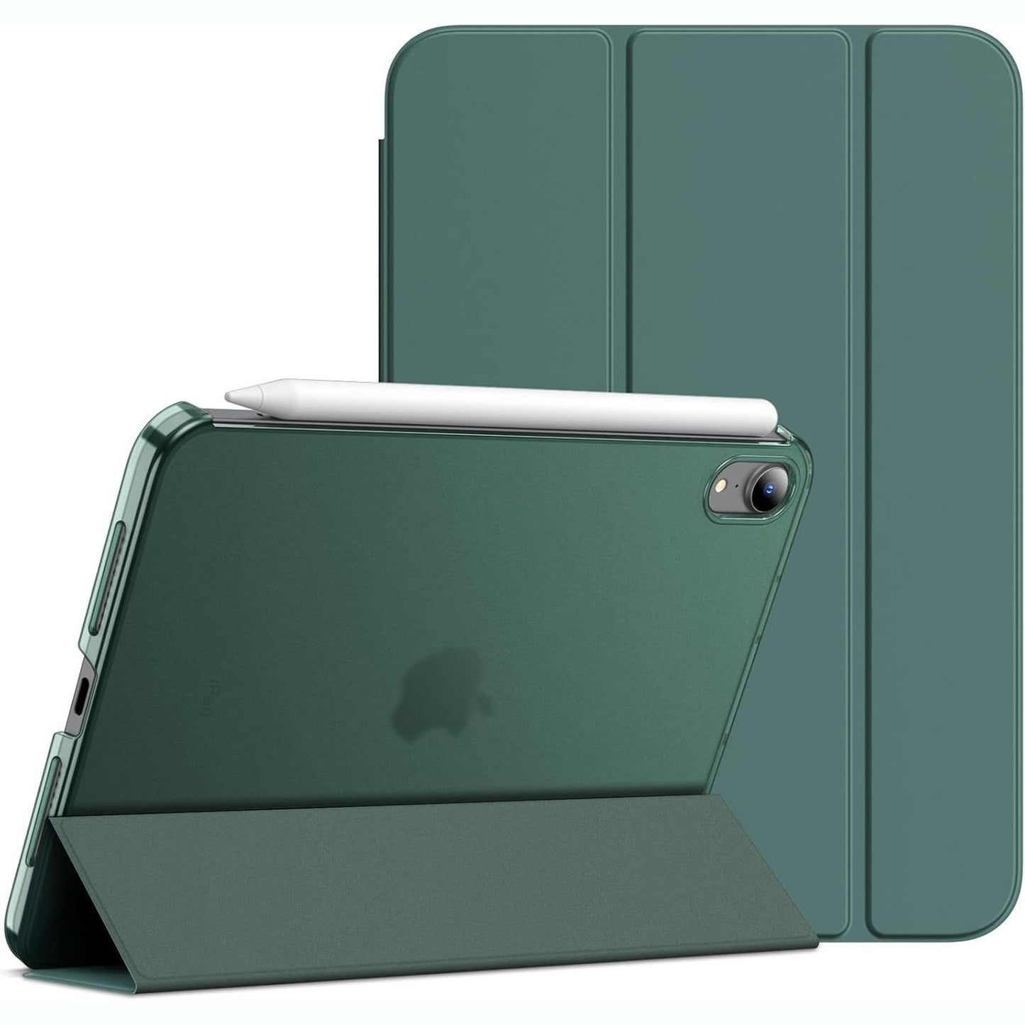 277099 - JETech Mbështjellës për iPad Mini (A17 Pro, Modeli 2024, Gjenerata e 7-të) / Mini 6 (8.3 inç, Modeli 2021, Gjenerata e 6-të), Mbështjellës i fortë i pasmë me mbështetëse të hollë (Jeshile e mjegullt)