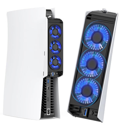 277015 - HUIJUTCHEN Ventilator Ftohës për PS5 Slim, Ventilator i Heshtur me Ndezje/Fikim Automatik, Kontroll Temperature, 2 Shpejtësi, Portë USB 3.0