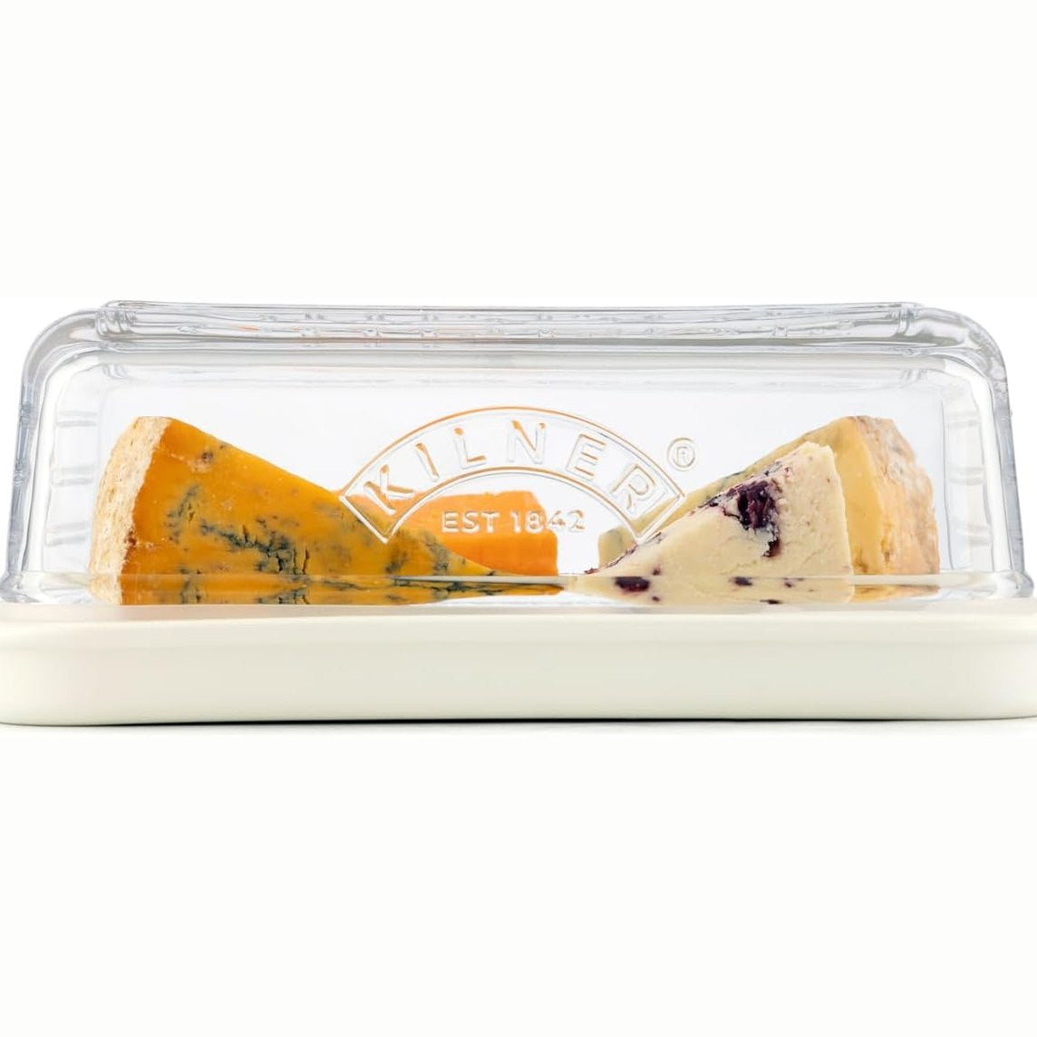 213981 - KILNER Kavanoz djathi me kapak dhe bazë qeramike, 8.5 x 23.4 x 15.3 cm, kupolë qelqi me vulë silikoni