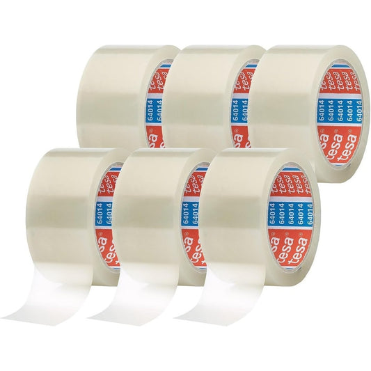 163984 - TESAPACK 64014 - Shirit Ngjitës Transparent PP, Rezistent ndaj Plakjes dhe Grisjes, Ngjitës i Heshtur dhe i Fortë, Pako me 6 Rrotulla, 66m x 50mm