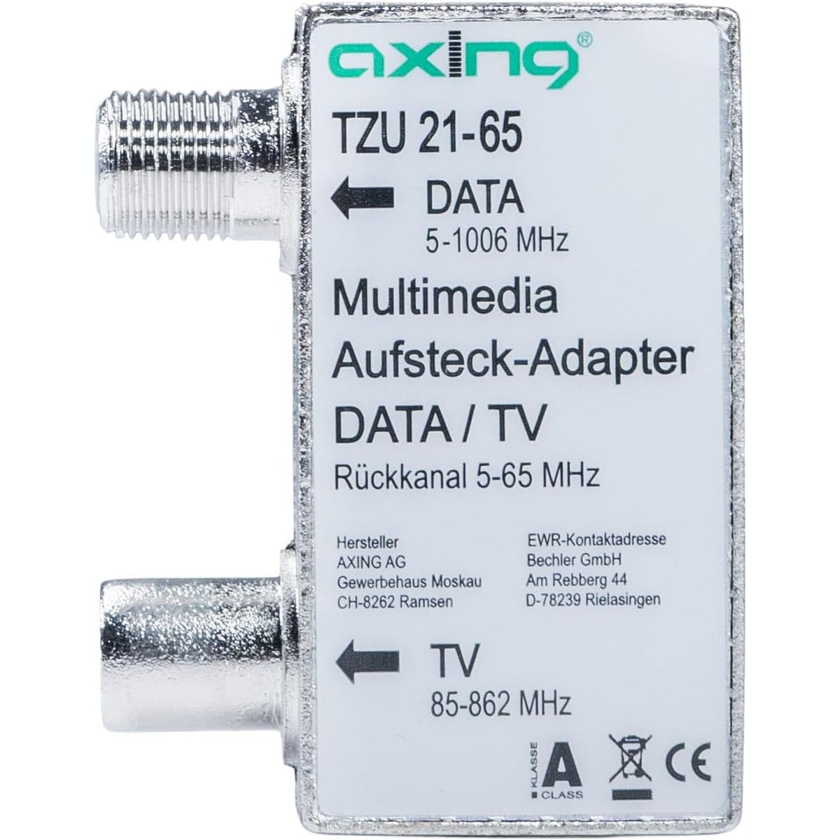 309245 - AXING TZU 21-65 Multimedia Plug-in Adaptor Ndarës për Modem Kabllo dhe TV