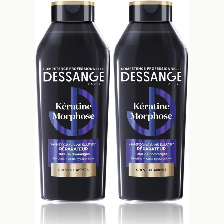 321710 - DESSANGE - Shampo Riparuese me Keratin Morphose për Flokë të Dëmtuar - Pako me 2 x 280ml