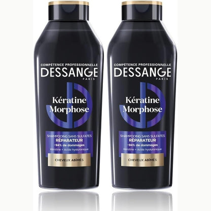 321710 - DESSANGE - Shampo Riparuese me Keratin Morphose për Flokë të Dëmtuar - Pako me 2 x 280ml