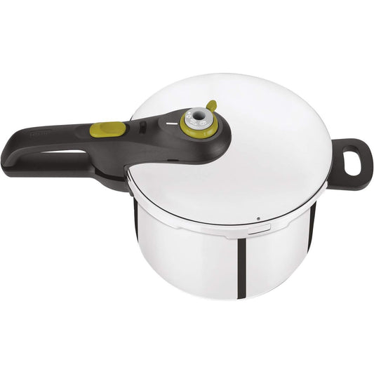 250187 - TEFAL Secure 5 Neo - Tenxhere me Presion 6L, Kursim Energjie deri në 50%, Gatim me Presion, 2 Programe, Sistem Sigurie me 5 Pika, I përshtatshëm për të Gjitha Sobat, Mund të lahet në lavastovilje