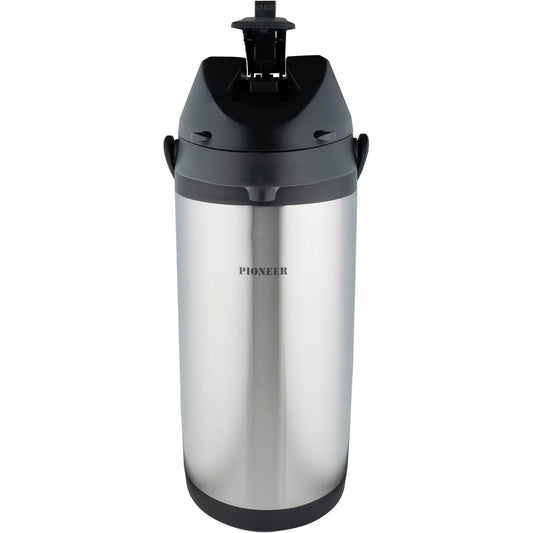 177191 - PIONEER Termos prej Çelikut Inox, 4.0L, me Vakum të Tipit Levë, për Pije të Nxehta dhe të Ftohta, Dozator me Pompë