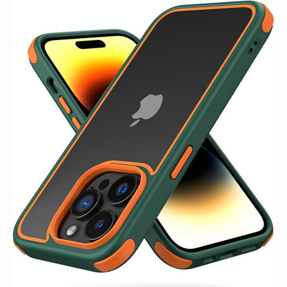 267176 - MobNano Mbrojtëse e pajtueshme me iPhone 14 Pro, rezistente ndaj goditjeve 360 gradë, kundër gërvishtjeve, mbrojtëse prej silikoni transparent PC/TPU për iPhone 14 Pro - Jeshile/Portokalli
