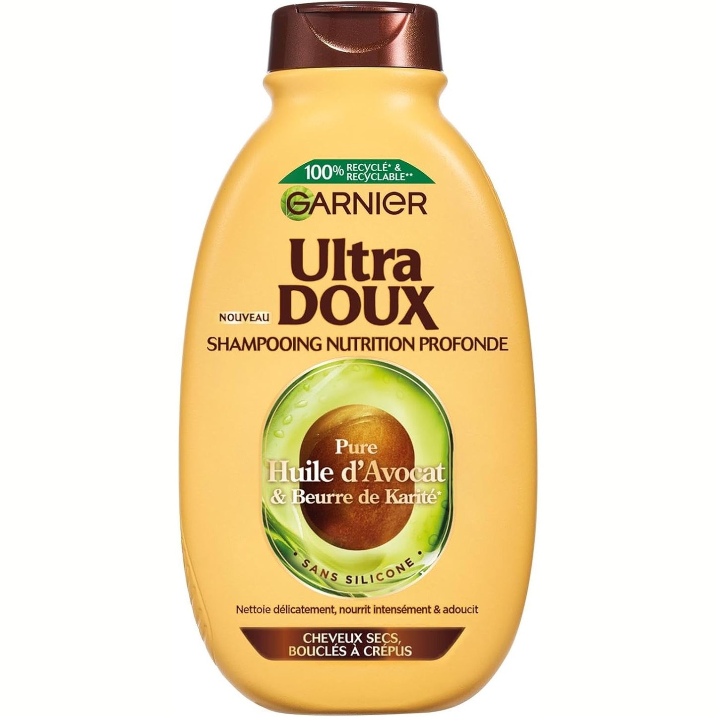 321939 - GARNIER - Shampo Ultra Doux për flokë të thatë dhe kaçurrela me avokado dhe gjalpë shea - 300 ml
