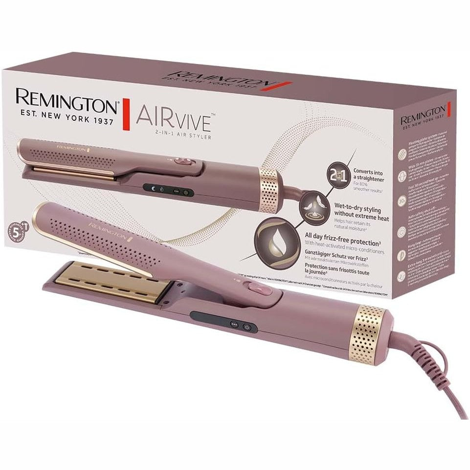 274865 - REMINGTON AIRvive™ Airstyler AS8930, Prahës 2-në-1, Teknologjia e Ajrit Jonik, përdorim i lagësht dhe i thatë, ekran LED.