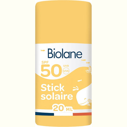 317876 - BIOLANE - Krem mbrojtës nga dielli për foshnje në shkop SPF 50 - Mbrojtje për fytyrën dhe trupin - Rezistente ndaj ujit