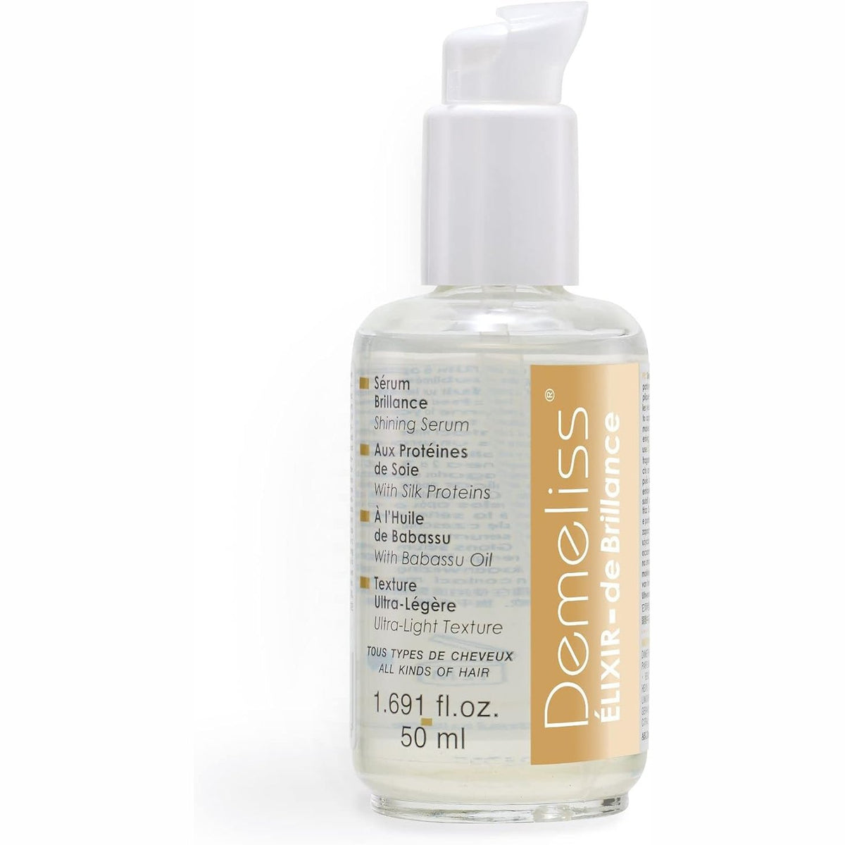 298587 - DEMELISS - Serum Shine ELIXIR 50 ml, me proteina mëndafshi, Pa sulfate dhe parabene