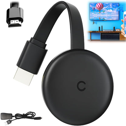 273355 - CHROMECAST - Pajisje për TV, HDMI pa tel 3-në-1, dongle Miracast, 2.4/5G, dongle WiFi me dy banda, i pajtueshëm me AirPlay/Miracast/DLNA për Android/Windows/iOS/Mac OS