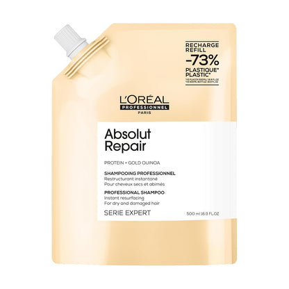 303268 - L'OREAL PROFESSIONNEL Shampo Ristrukturuese e Menjëhershme Absolut Repair, 500ml, për Burra dhe Gra, 77% Më Pak Dëmtime, 7x Më Shumë Shkëlqim, Flokë të Tharë dhe të Dëmtuar