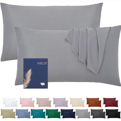 254305 - MBULESË JASTËKU 40x60 - 2 Mbulesa jastëku mikrofibre, Gri, Rezistent ndaj hipoalergjisë