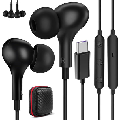 296258 - Kufje USB C për Galaxy A56 A36 A17 5G Samsung A54 A34 A35 S25, Kufje Magnetike Tipi C me Kabllo Mikrofoni, Lidhës Kufjesh USB C për iPhone 17 16e 15 Pixel 10 9a 8a Xiaomi 15 iPad Mini Air