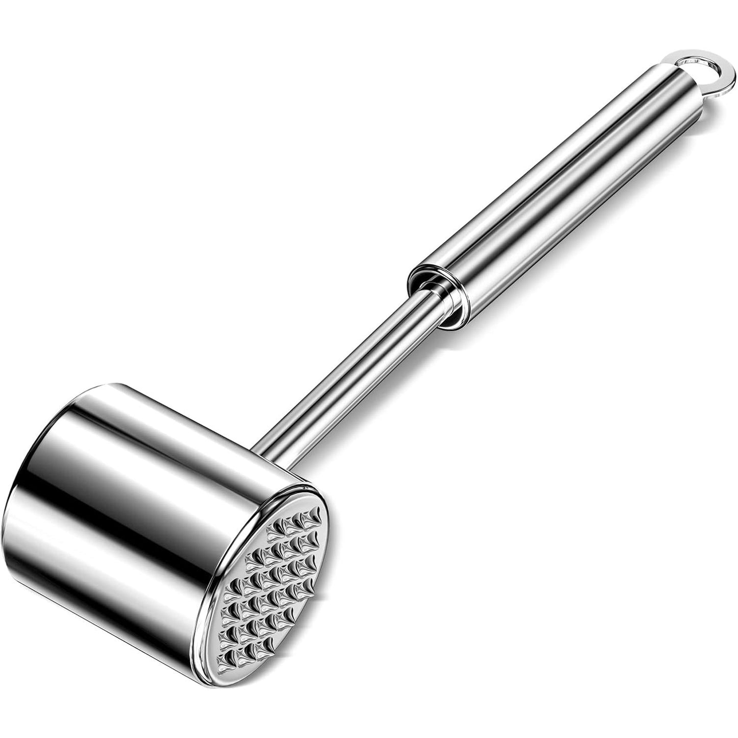 198667 - RELOTA Zbutës Mishi i Bërë nga Çelik Inox 304, 27cm, Çekiç Mishi Me Dy Anë Argjendi, i Përshtatshëm për Lavastovilje, Për Shnizel, Biftek, Viçi