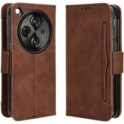 310372 - RonRun Mbrojtëse për OnePlus me portofol të hapur, premium prej lëkure PU, funksion mbështetës, ngjyrë kaftë dhe e kuqe