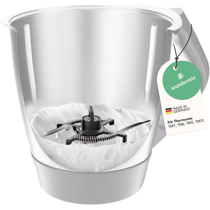 162799 - MILKOMIZER Shkumëzues Qumështi për Thermomix TM7, TM6, TM5 dhe TM31, Krijon Shkumë Kremoze me Cilësi Barista, Material i Sigurt për Lavastovilje pa BPA, E Prodhuar në Gjermani, Aksesorë për Latte, Cappuccino dhe Kakao