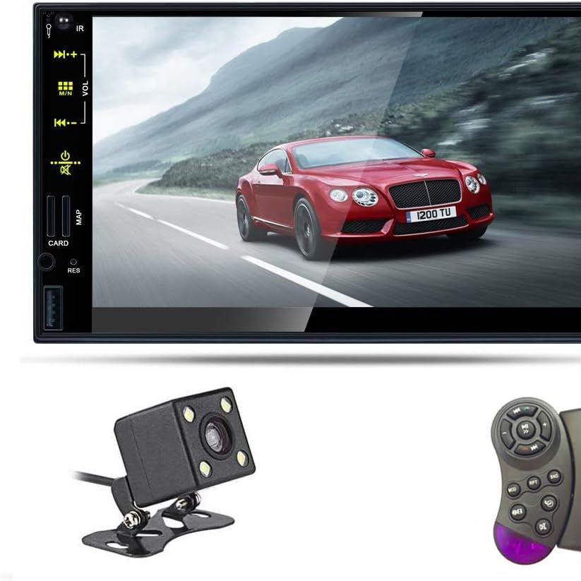 269293 - Bosszi Radio Makine 2 DIN HD me Ekran me Prekje Stereo 7 inç Mbështet Bluetooth Thirrje pa Duart Lidhje me Pasqyrë FM Kartë USB TF Hyrje AUX (përfshin kamerën e kthimit)
