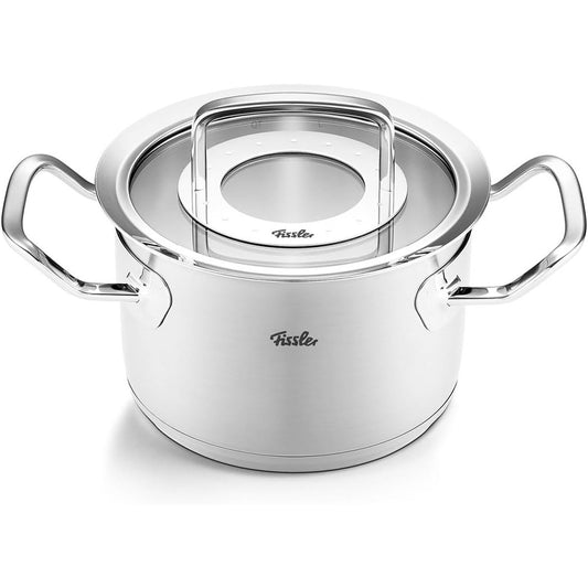 245091 - FISSLER Tigan Original-Profi Collection/Çelik Inox (Ø 16 cm, 2.1L) me kapak qelqi – Induksion, Argjend