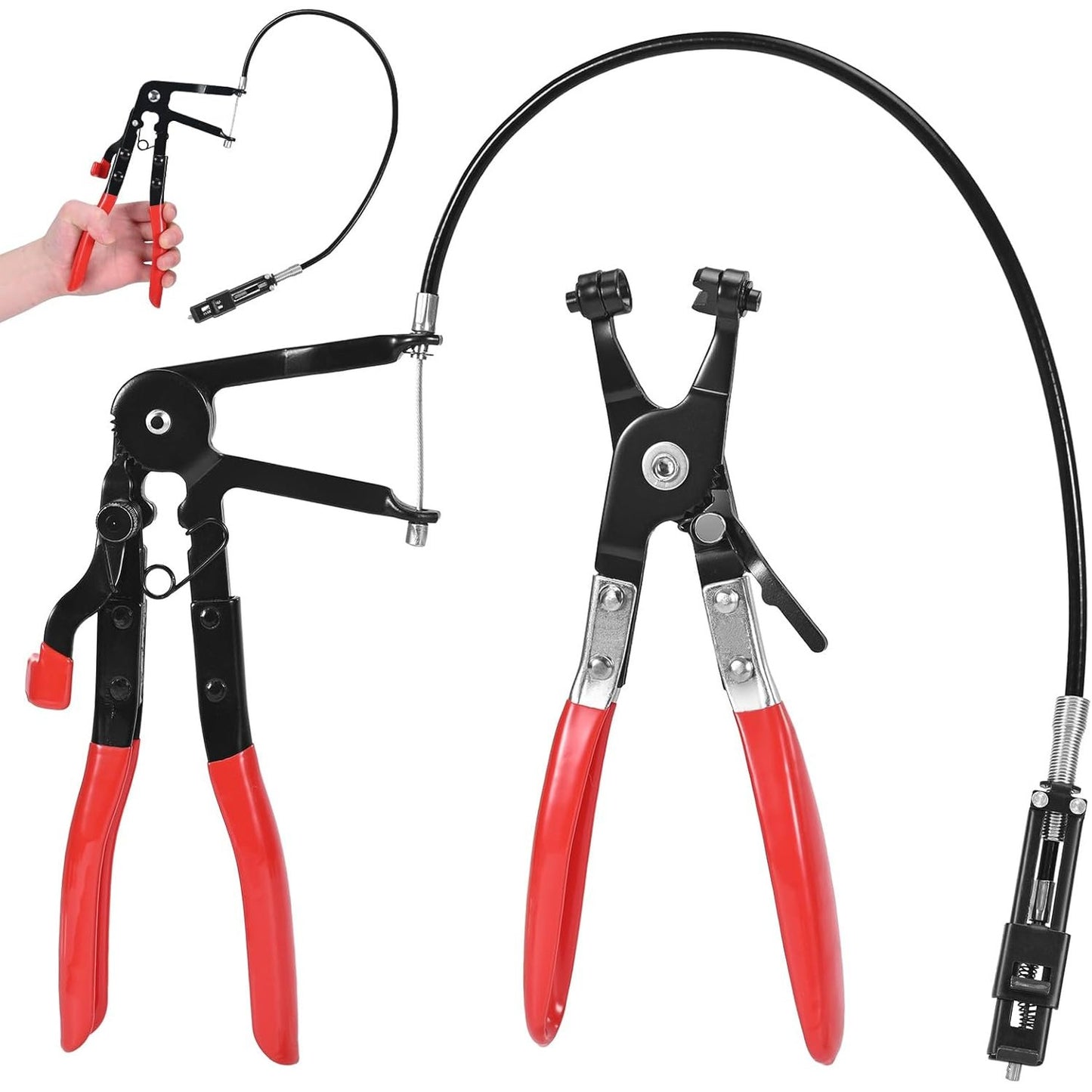 165247 - PEEVISAP Pincë për Kapëse Tubi me 2 Pjesë, Metalik, Set Pincash, Mjete Riparimi Automobili, Ngjyrë e Kuqe