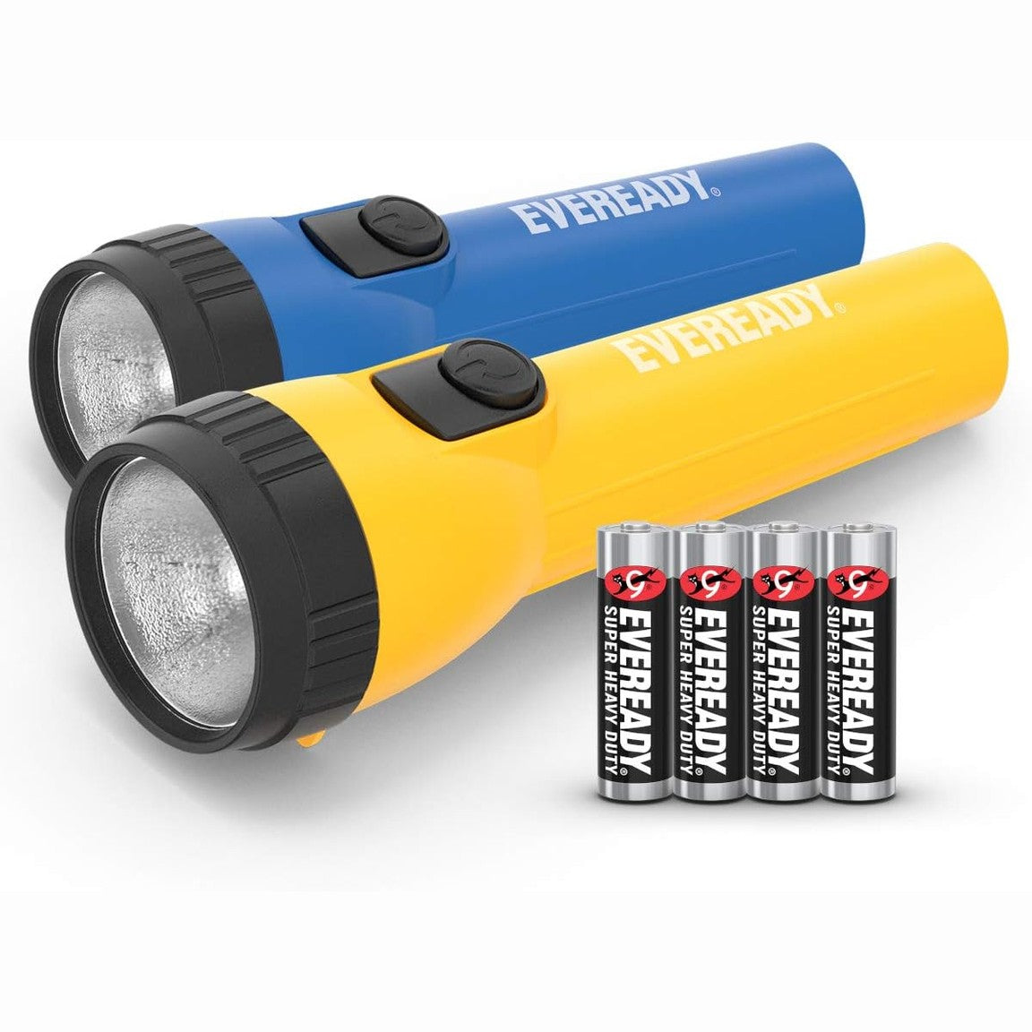 253596 - ENERGIZER Dritë dore LED Eveready, Pako me 2, Shumë e ndritshme, Rezistent ndaj ujit, 4 bateri AA, Blu/E verdhë