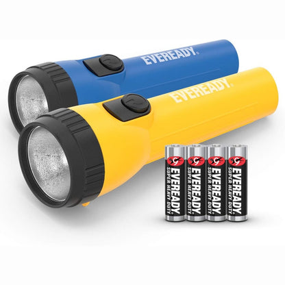253596 - ENERGIZER Dritë dore LED Eveready, Pako me 2, Shumë e ndritshme, Rezistent ndaj ujit, 4 bateri AA, Blu/E verdhë