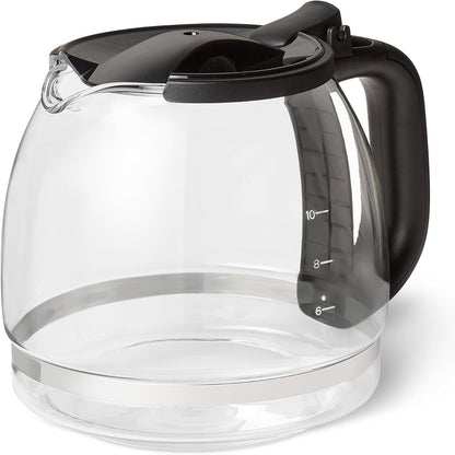288454 - AMAZON BASICS Karafë qelqi zëvendësuese me kapak për makinë kafeje, kapacitet 1.25L/10 filxhanë