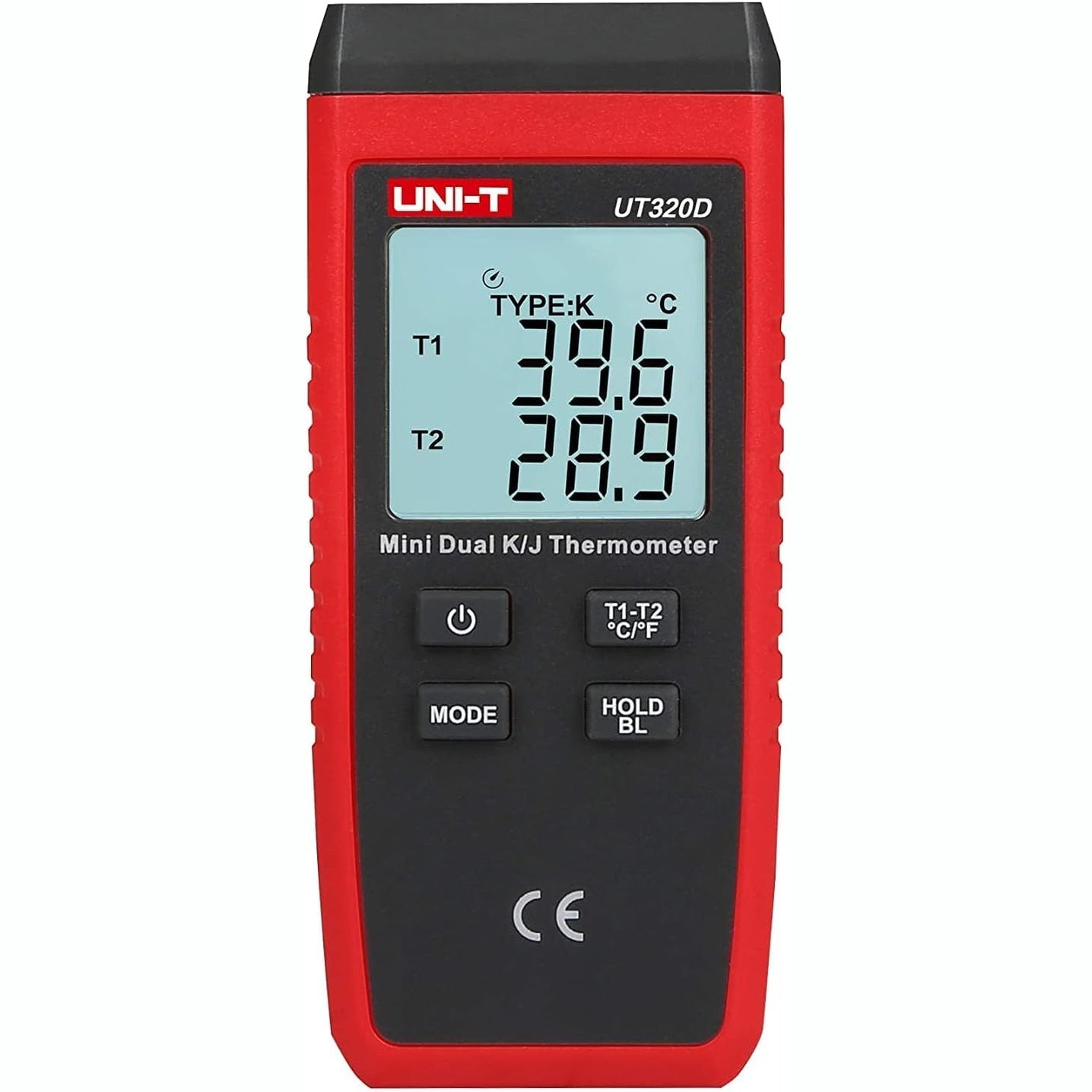 277539 - UNI-T Termometër Mini Kontakti UT320D, me Kanal të Dyfishtë, temperatura nga -50 °C deri në 1300 °C