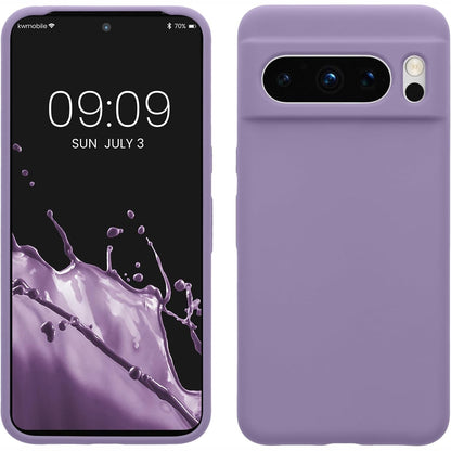 296458 - KWMOBILE Mbrojtëse e përputhshme me Google Pixel 8 Pro - Mbrojtëse Telefoni prej Silikoni të Butë TPU - Vjollcë e Çelët