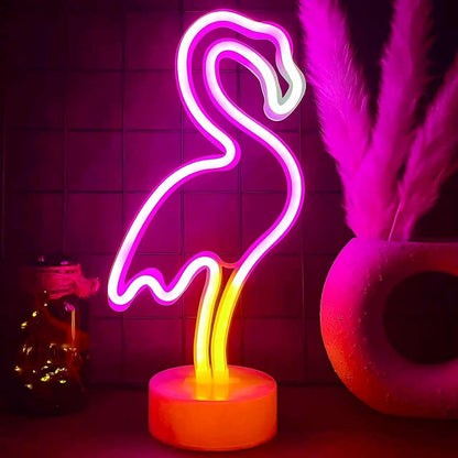 188475 - NIWWIN - Dritë Neoni në formë Flamingo, për Ambientin e Gjumit, me Mundësi USB ose Bateri, Përshtatshme për Dhurata Ditëlindje, Krishtlindje ose Dekorime Dasme