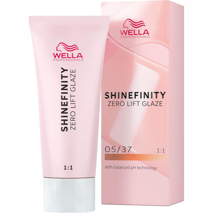 303753 - WELLA PROFESSIONALS Shinefinity Glaze 05/37 Espresso me Karamel të Ngrohtë – Ngjyrë e butë për flokë – gjysmë e përhershme, pH neutrale dhe pa amoniak – 60 ml