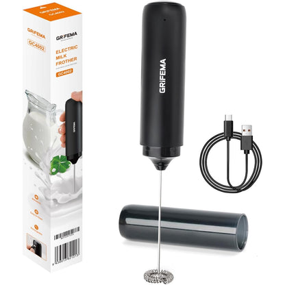 253520 - GRIFEMA Shkumëzues qumështi me USB i rikarikueshëm, elektrik, 13000 RPM, Ergonomik, Mini shkumëzues për kapuçino, kafe rezistente ndaj plumbave, Matcha