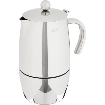 255195 - BRA Makinë kafeje italiane Magna, 10 filxhanë, çelik inox 18/10