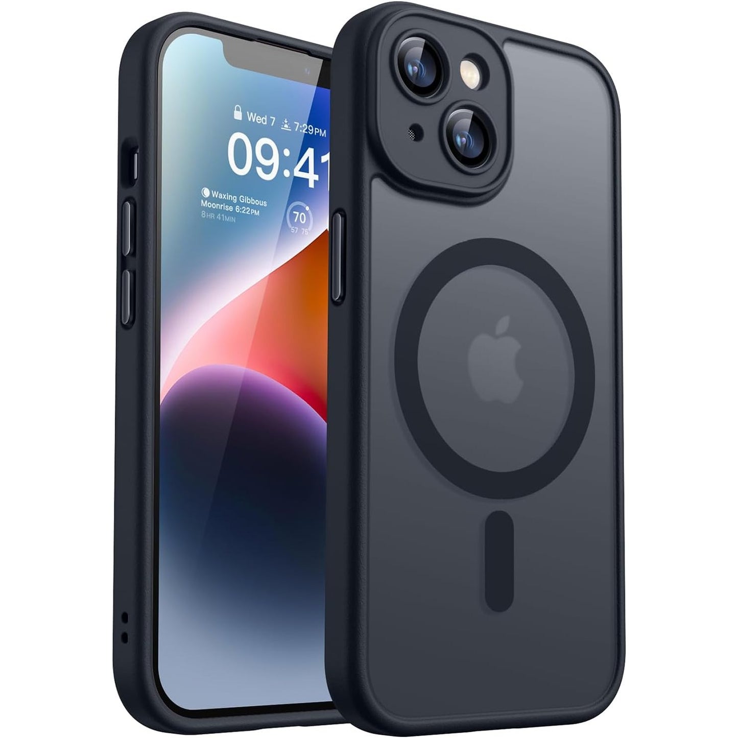 274043 - CANSHN Mbulesë magnetike për iPhone 14 (6.1 inç), e pajtueshme me MagSafe, mbulesë e pasme mat transparente, e zezë