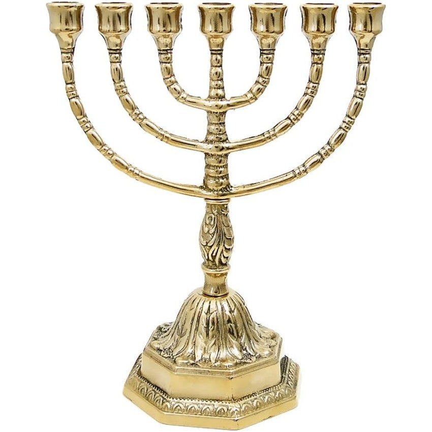 213303 - NKLAUS Mbajtëse qirinjsh Menorah prej bronzi e punuar me dorë, 23cm