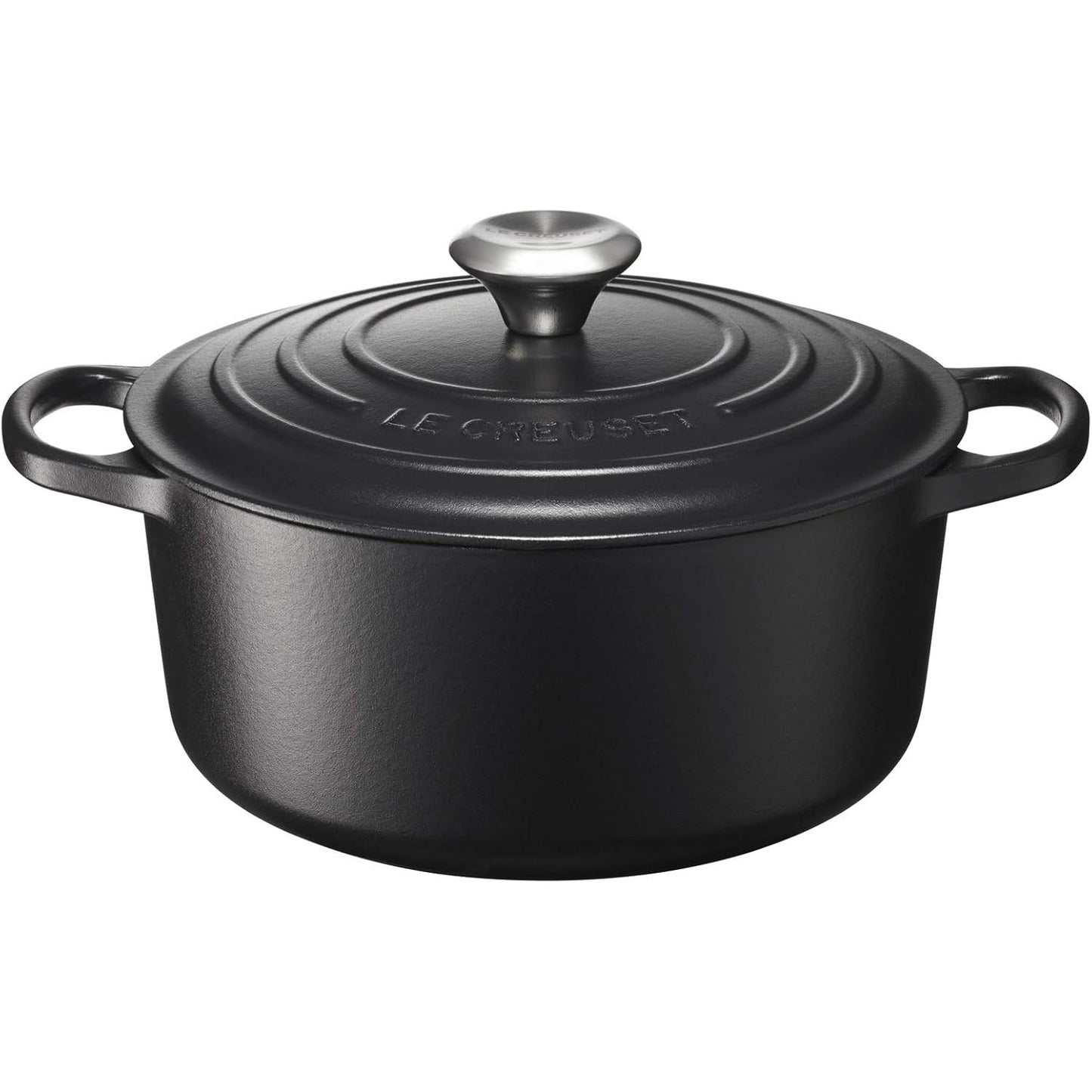 183013 - LE CREUSET Enë Pjekjeje prej Gize të Emaluar Signature, Rrumbullakët 24 cm, Kapaciteti 4.2 L, Pesha 4.305 kg, e Zezë Mat, Kodi 21177240000430