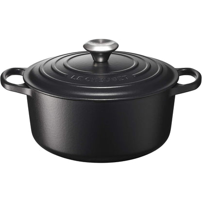 183013 - LE CREUSET Enë Pjekjeje prej Gize të Emaluar Signature, Rrumbullakët 24 cm, Kapaciteti 4.2 L, Pesha 4.305 kg, e Zezë Mat, Kodi 21177240000430