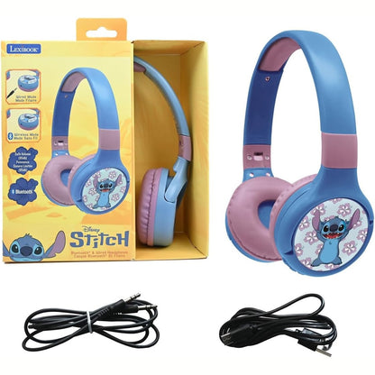 266595 - LEXIBOOK Kufje Bluetooth 2-në-1 Disney Stitch me Tel dhe me Mikrofon, të Palosshme dhe të Rregullueshme, Bateri e Rikarikueshme, Blu, HPBT010D