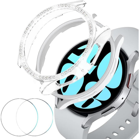 274215 - DEALELE Mbulesë prej qelqi të temperuar për Samsung Galaxy Watch 6 40mm, 2+2 PAKETA, përfshin mbulesë mbrojtëse mat për PC dhe mbrojtëse ekrani prej qelqi të temperuar, transparente + e bardhë