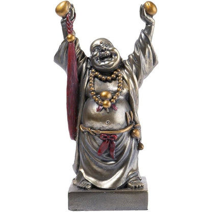 223809 - Statujë e Budës që Qesh, 15 cm, ngjyrë bronzi, Dekorim Feng Shui, Objekt Zen Kinez, Ide dhurate nga Kina dhe Azia