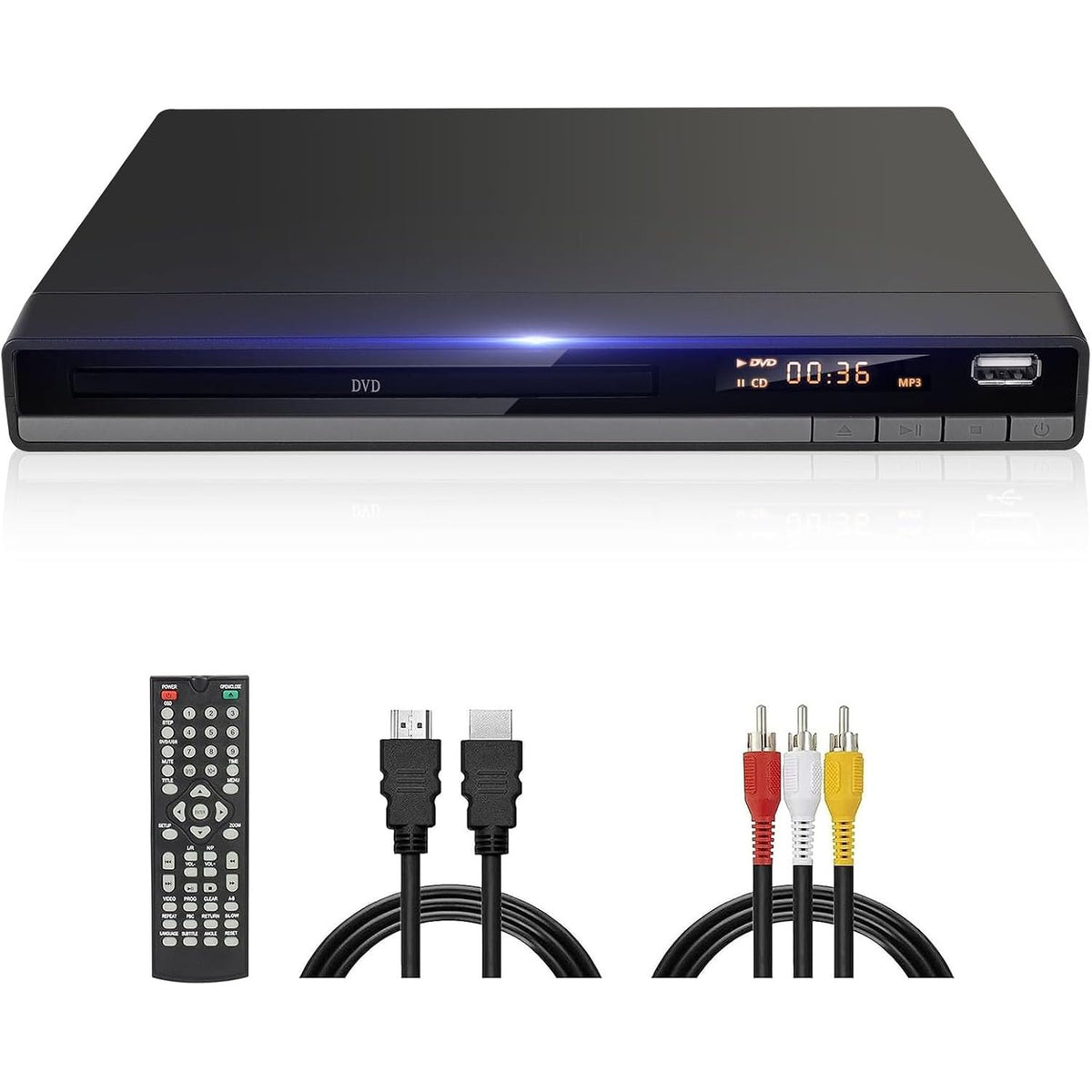 309801 - Lexues kompakt HD DVD DVD-168, Dalje HDMI AV, Lexues DVD/CD 1080p, Hyrje USB, pa rajone, E Zezë