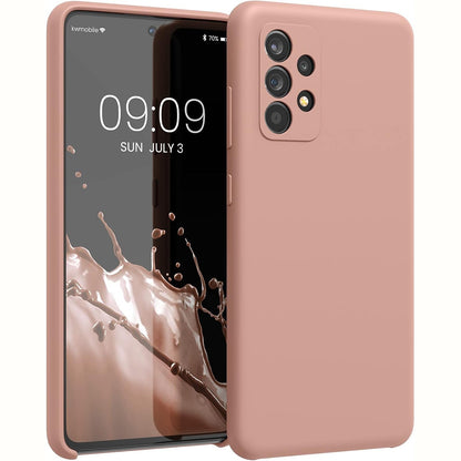 274670 - KWMOBILE Mbështjellëse për Samsung Galaxy A52 / A52 5G / A52s 5G - Mbështjellëse silikoni - Karikim pa tel - Mbulesë mbrojtëse në ngjyrë balte portokalli