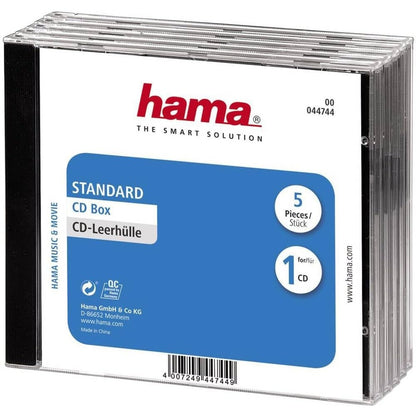 296494 - HAMA MBËSHTJELLËSE BOSH PËR CD, Standarde, Pako me 5 copë, Transparente-e zezë